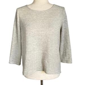 W5 ANTHROPOLOGIE Lightweight Knit 3/4 Sleeve Sweater Slit Hem Size Small Casual